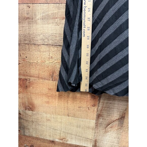 Sleeveless Black & Gray Striped Cowl Neck Tunic Top L - Picture 4 of 6